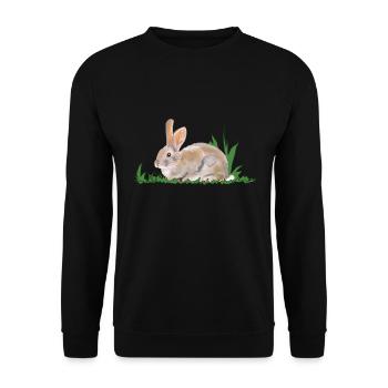 Rabbit, rabbit, spring - Unisex Sweatshirt - black - Front - Alina (178cm) & Michal (187cm)