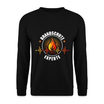Brandschutz Experte Herzschlag - Unisex Pullover - Schwarz - Vorne - Alina (178cm) & Michal (187cm)