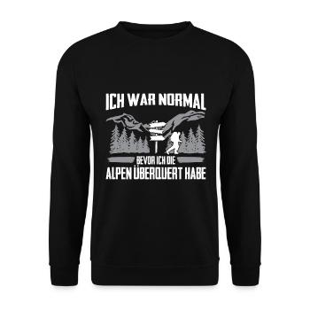 Alpenüberquerung Für Alpenüberquerer Wanderin Wand - Unisex Pullover - Schwarz - Vorne - Alina (178cm) & Michal (187cm)