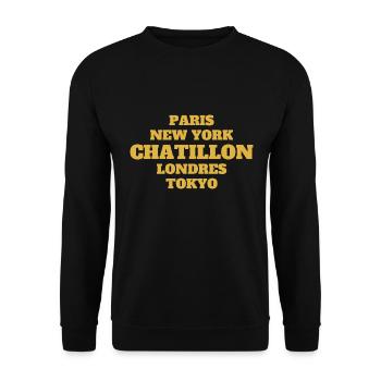 Châtillon Style- Unique streets, unique style. - Sweat-shirt Unisexe - noir - Devant - Alina (178cm) & Michal (187cm)