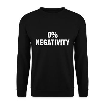 0% Negativity - Unisex Sweatshirt - black - Front - Alina (178cm) & Michal (187cm)