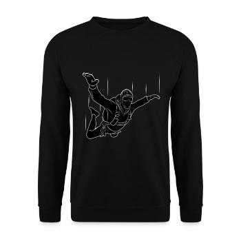 Skydiving Skydiver - Unisex Sweatshirt - black - Front - Alina (178cm) & Michal (187cm)