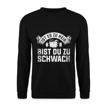 Sauna Spruch saunieren Wellness - Unisex Pullover - Schwarz - Vorne - Alina (178cm) & Michal (187cm)