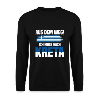 Aus dem Weg Kreta Griechenland Urlaub - Unisex Pullover - Schwarz - Vorne - Alina (178cm) & Michal (187cm)