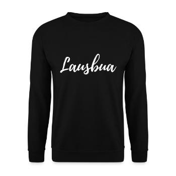 Lausbua bayrischer Ausdruck - Unisex Pullover - Schwarz - Vorne - Alina (178cm) & Michal (187cm)