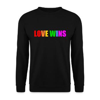 Love wins - Unisex Sweatshirt - black - Front - Alina (178cm) & Michal (187cm)