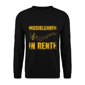 Musiklehrer In Rente Geschenk - Unisex Pullover - Schwarz - Vorne - Alina (178cm) & Michal (187cm)