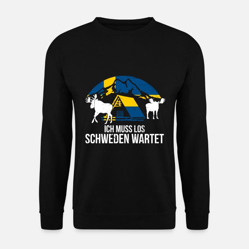 Ich Muss Los Schweden Wartet Schweden Geschenk - Unisex Pullover - Schwarz