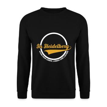 In Heidelberg Kann Man Leben, Lieben Und Lachen He - Unisex Pullover - Schwarz - Vorne - Alina (178cm) & Michal (187cm)