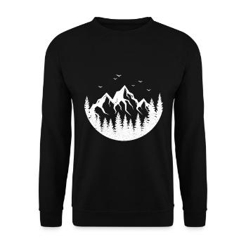 Berge Meer Sonne Natur Wandern Strand Wald - Unisex Pullover - Schwarz - Vorne - Alina (178cm) & Michal (187cm)