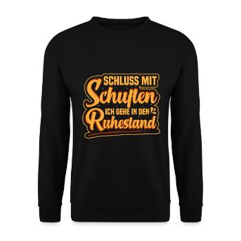 Rentner Schluss mit schuften Rente - Unisex Pullover - Schwarz - Vorne - Alina (178cm) & Michal (187cm)