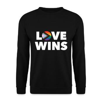 LGBTQ Love Wins - Unisex Pullover - Schwarz - Vorne - Alina (178cm) & Michal (187cm)