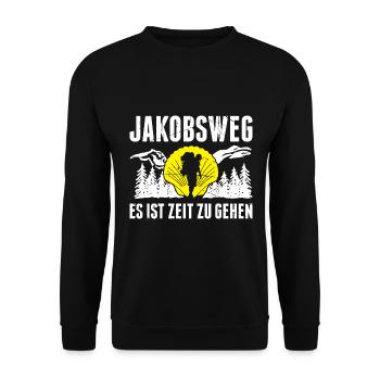 Jakobsweg Für Pilger Wanderer Pilgerweg Camino de - Unisex Pullover - Schwarz - Vorne - Alina (178cm) & Michal (187cm)