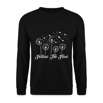 Löwenzahn Blume Pusteblume Schmetterlinge - Unisex Pullover - Schwarz - Vorne - Alina (178cm) & Michal (187cm)