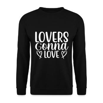 Lovers Gonna Love - Unisex Pullover - Schwarz - Vorne - Alina (178cm) & Michal (187cm)