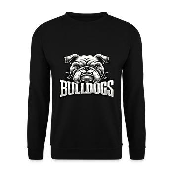 Bulldogs Mascot Back To School Team Spirit - Unisex Sweatshirt - black - Front - Alina (178cm) & Michal (187cm)