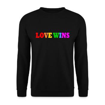 Love wins - Unisex Sweatshirt - black - Front - Alina (178cm) & Michal (187cm)