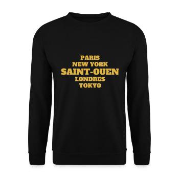 Saint Ouen Style - Unique streets, unique style. - Sweat-shirt Unisexe - noir - Devant - Alina (178cm) & Michal (187cm)
