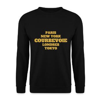 Courbevoie - Unique streets, unique style. - Sweat-shirt Unisexe - noir - Devant - Alina (178cm) & Michal (187cm)