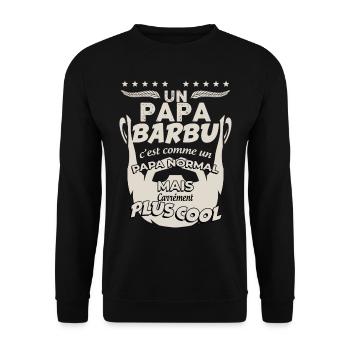 Cadeau papa, barbu et trop cool humour père - Sweat-shirt Unisexe - noir - Devant - Alina (178cm) & Michal (187cm)