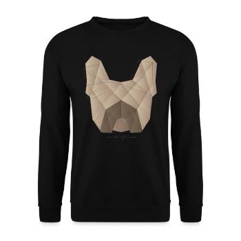 Geometric Frenchie fawn - Französische Bulldogge - Unisex Pullover - Schwarz - Vorne - Alina (178cm) & Michal (187cm)