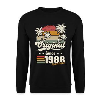 Cadeau 1988 Ans Anniversaire Vintage nés en 1988 - Sweat-shirt Unisexe - noir - Devant - Alina (178cm) & Michal (187cm)