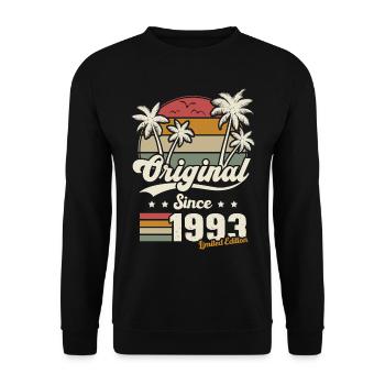 Cadeau 1993 Ans Anniversaire Vintage nés en 1993 - Sweat-shirt Unisexe - noir - Devant - Alina (178cm) & Michal (187cm)