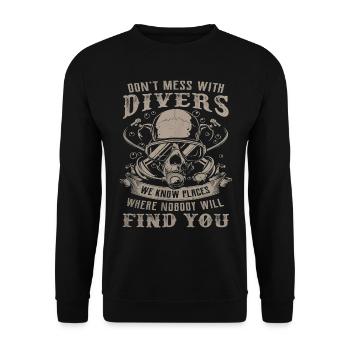 23F 0316 bk - Sweat-shirt Unisexe - noir - Devant - Alina (178cm) & Michal (187cm)