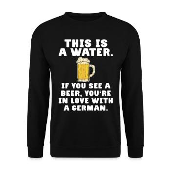 Beer Love in Love German German Beer Drinker - Unisex Sweatshirt - black - Front - Alina (178cm) & Michal (187cm)