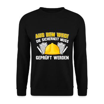 Arbeitssicherheit Fachkraft aus dem Weg Sifa - Unisex Pullover - Schwarz - Vorne - Alina (178cm) & Michal (187cm)