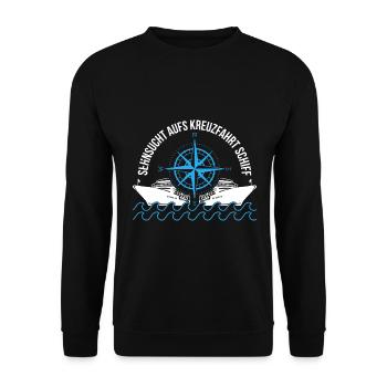 Sehnsucht Aufs Kreuzfahrt Schiff Urlaub - Unisex Pullover - Schwarz - Vorne - Alina (178cm) & Michal (187cm)