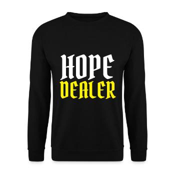 Hope Dealer - Christian Quotes - Unisex Sweatshirt - black - Front - Alina (178cm) & Michal (187cm)
