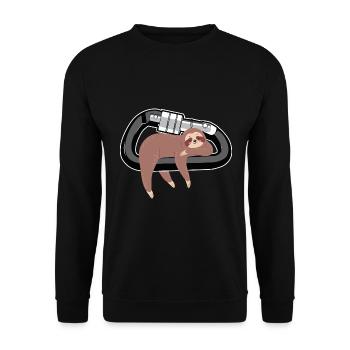 Climbing Sloth Sleeping On A Carabiner - Unisex Sweatshirt - black - Front - Alina (178cm) & Michal (187cm)