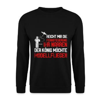 Modellfliegen Modellflug Modellflieger Hobby - Unisex Pullover - Schwarz - Vorne - Alina (178cm) & Michal (187cm)