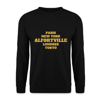 Alfortville - Unique streets, unique style. - Sweat-shirt Unisexe - noir - Devant - Alina (178cm) & Michal (187cm)