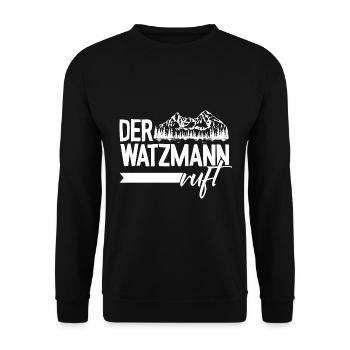 Der Watzmann ruft Berchtesgaden Gipfel Wandern - Unisex Pullover - Schwarz - Vorne - Alina (178cm) & Michal (187cm)