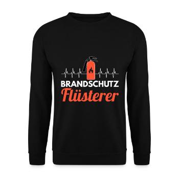 Brandschutz Flüsterer Brandschutzbeauftragter - Unisex Pullover - Schwarz - Vorne - Alina (178cm) & Michal (187cm)