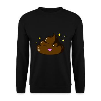 Design of a poop character! - Unisex Sweatshirt - black - Front - Alina (178cm) & Michal (187cm)