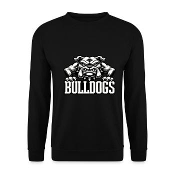 Bulldogs Mascot Back To School Team Spirit - Unisex Sweatshirt - black - Front - Alina (178cm) & Michal (187cm)