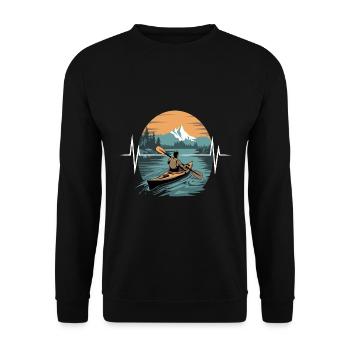 Kayaking Adventure Scenic Nature Mountain Escape - Unisex Sweatshirt - black - Front - Alina (178cm) & Michal (187cm)