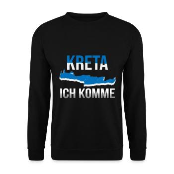 Kreta ich komme Griechenland Urlaub - Unisex Pullover - Schwarz - Vorne - Alina (178cm) & Michal (187cm)