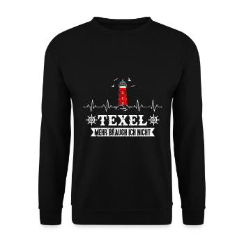 Texel Leuchtturm Herzschlag Holland - Unisex Pullover - Schwarz - Vorne - Alina (178cm) & Michal (187cm)
