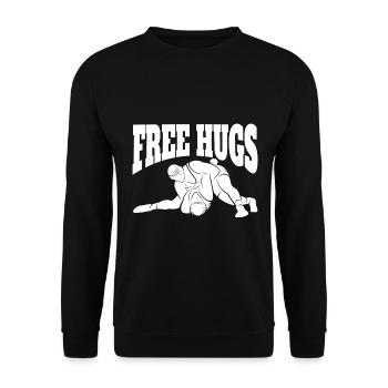 Lutte gratuite Hugs - Sweat-shirt Unisexe - noir - Devant - Alina (178cm) & Michal (187cm)