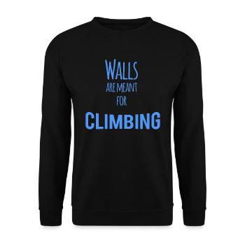 Walls are Meant for Climbing - Unisex Sweatshirt - black - Front - Alina (178cm) & Michal (187cm)
