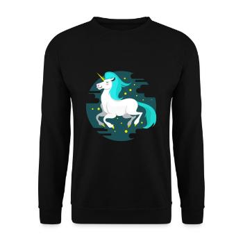 Étoiles de cheval licorne blague peluche paillettes - Sweat-shirt Unisexe - noir - Devant - Alina (178cm) & Michal (187cm)