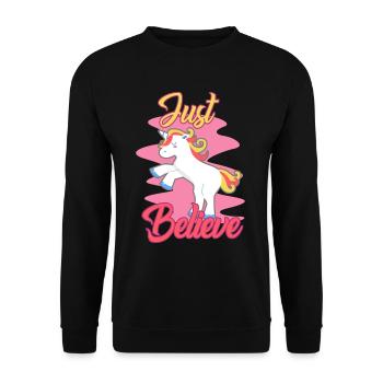 Unicorn pink horse stuffed animal pet joke gag - Unisex Sweatshirt - black - Front - Alina (178cm) & Michal (187cm)