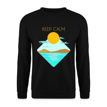 Stay calm sun sea beach island water lake - Unisex Sweatshirt - black - Front - Alina (178cm) & Michal (187cm)