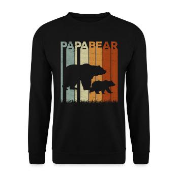 Dad Bear Father Father's Day Retro - Unisex Sweatshirt - black - Front - Alina (178cm) & Michal (187cm)