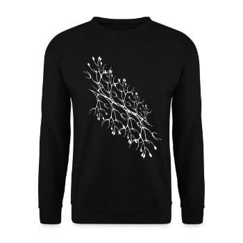 branches, branches, patterns, abstract, white, filigree, - Unisex Sweatshirt - black - Front - Alina (178cm) & Michal (187cm)