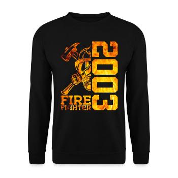 23E ANNIVERSAIRE DE LA BRIGADE DES POMPIERS 2003 - Sweat-shirt Unisexe - noir - Devant - Alina (178cm) & Michal (187cm)